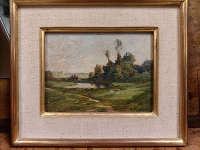 Ernest RECULON-DUPONT (1861-?) « Paysage de campagne ».