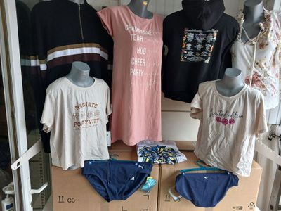 a lot of clothes on display in a store