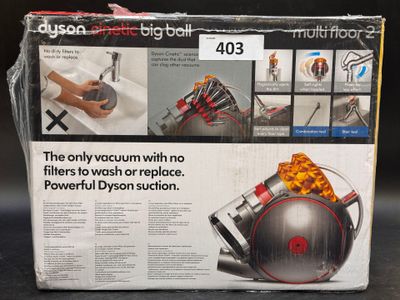 the box of a vacuum cleaner with no filterrs to wash or replace powerful dysonon suction
