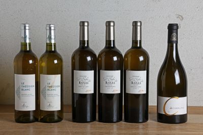 plusieurs bouteilles de vin sont alignées sur une table en bois