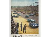 une image représentant une affiche d'une course où des voitures dévalent la piste