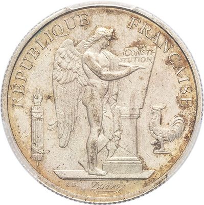une image d'une pièce de monnaie avec une statue sur un fond blanc