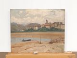 a picture of a painting on a wooden easel