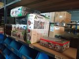 many boxes on the shelves in the store for sale