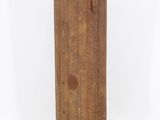 an old wooden wine bottle with a handle on a white background