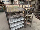 a rack with many different types of metal items