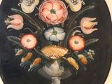 a picture of a painting of flowers in a vase