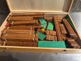 a wooden box filled with different types of wood