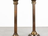 pair of antique brass candlesticks