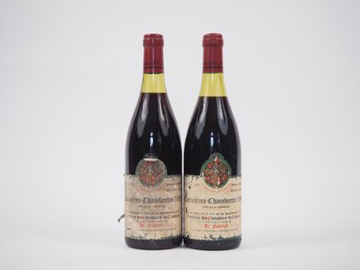 deux bouteilles de vin rouge posées l'une à côté de l'autre sur une surface blanche