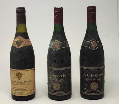 3 bouteilles CROZES-HERMITAGE (1 Cave de Tain 1990, es, TLB;…