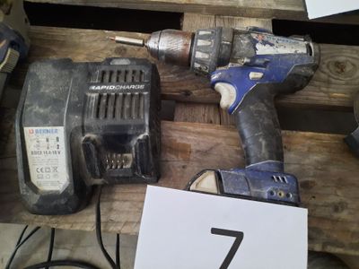 two electric tools that are sitting on a pallet