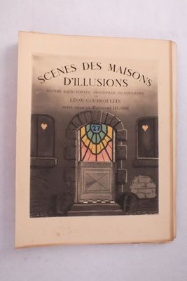 un vieux livre avec l'image d'un chat assis devant une fenêtre