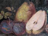 painting of a still life of apples, pears, and plums