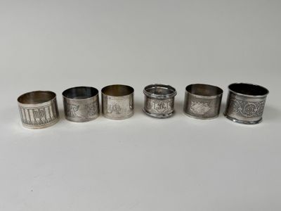 six silver napkin rings