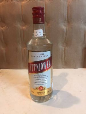 a bottle of alcohol that is sitting on a table