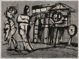une image d'un dessin en noir et blanc d'un homme et d'une femme