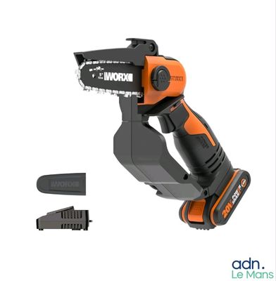 the corded saw is attached to the back of a corded saw
