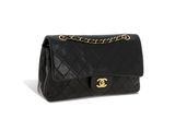 chanel sac à rabat en agneau matelassé noir