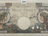 un ancien billet de banque français sur lequel figurent deux femmes