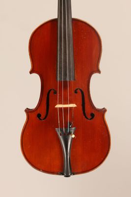 a close up of a violin with a bow on a white background
