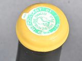 a close up of a bottle of wine with a label on it