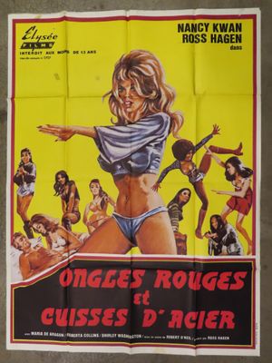 an old movie poster of a woman in a bikini and panties