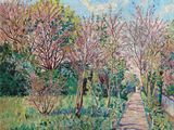 une image représentant un tableau d'un sentier dans un parc