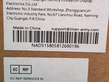 the back of a box with a price label on it