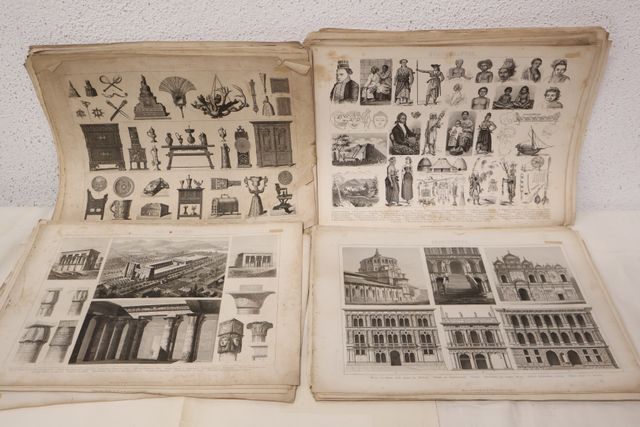 Bel ensemble de gravures allemandes sur l’ethnographie et archite...