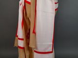 a white and red scarf on a mannequin mannequin mannequin mannequin mannequin mannequin mannequin mannequin mann
