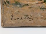 an image of a painting of a man riding a horse in the desert