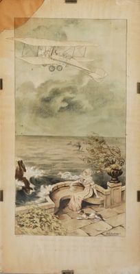 une photo d'un tableau représentant une femme allongée sur la plage