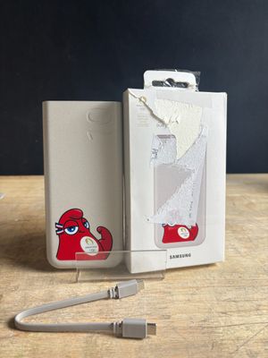 a box with a phone inside of it sitting on a table