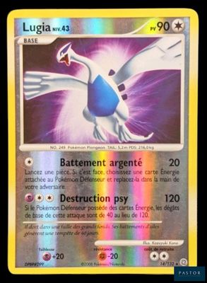 Au dos de la carte Pokémon, on voit l'image d'un oiseau blanc.