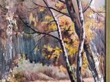 an image of a painting of a river and trees in a forest