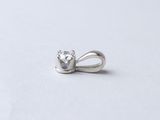 sterling silver cat charm with crystal eyes on a white background