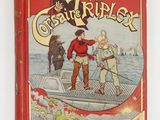 un vieux livre pour enfants avec l'illustration d'un pirate et de deux hommes sur un bateau