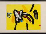 an image of a picture of a painting on a yellow background