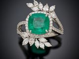 an emerald and diamond ring