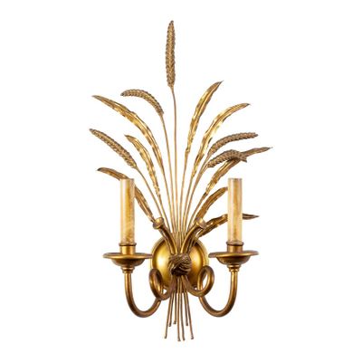 an image of a wall mounted candle holder with two candles on it