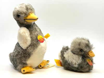 STEIFF. Canard Friedericke et son caneton Waggi.