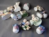 a lot of figurines that are sitting on a table