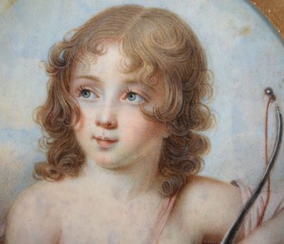 un tableau représentant une jeune fille tenant un arc à la main