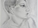 un dessin représentant le visage d'une femme de profil, les yeux fermés