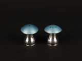 pair of salt and pepper shakers in the shape of a mushroom