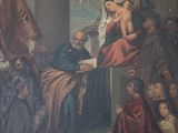painting of a painting of a woman being taken from a man ' s bed