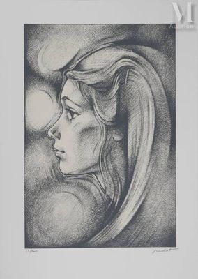 an image of a drawing of a woman with long hair