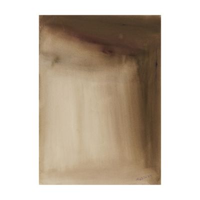 une peinture abstraite représentant une personne debout devant une fenêtre