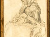 an image of a drawing of a woman sitting on a chair